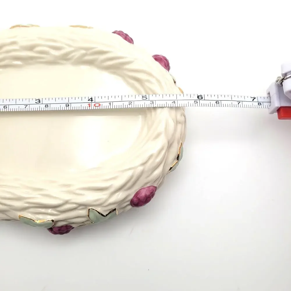 Lenox Love Nest Raspberries Leaves Ceramic Base Trinket Dish Soap Dish Cottage